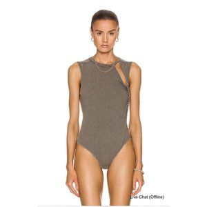 Noam Cliff Bodysuit Tabac Green Brown Cut Out